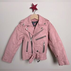 kids' allstate leather pink moto jacket size xs